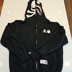 A Bathing Ape X Mastermind Colab -  Black Zip-Up Sweater.